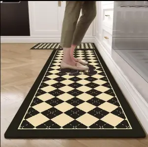 Factory Direct Sale Crystal Velvet Kitchen Floor Mat Bath Carpet Comfortable Safety Washable Absorbent Kitchen Mat Set