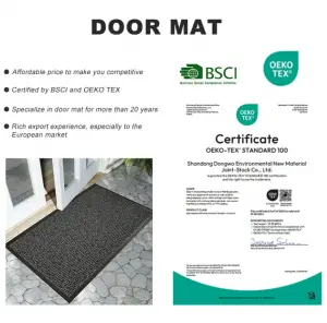 Mud Scraping Pad cut pile Entrance Door Mat for Home with Anti-skid Rubber