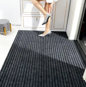 luxury Anti-slip Durable custom commercial TPR doormat striped entrance rugs welcome mats for front door
