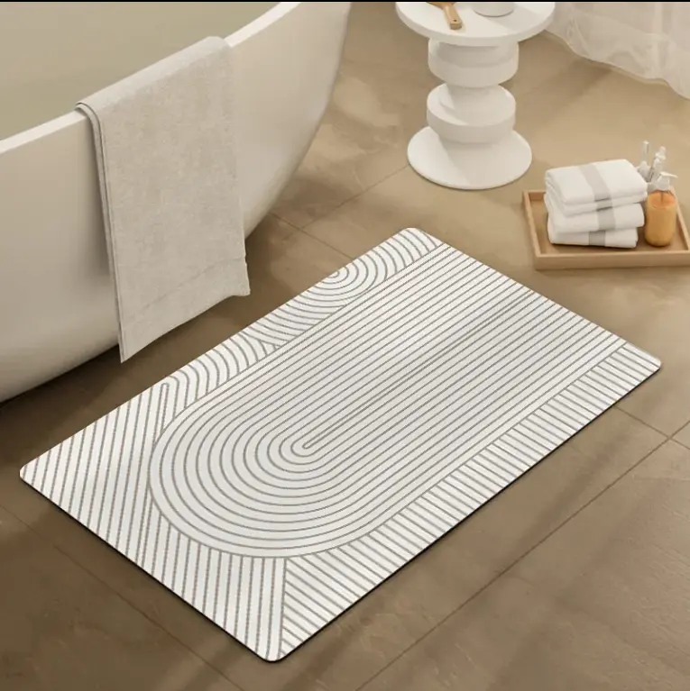 Free Sample Soft Water Absorbent Black Color Welcome Floor Indoor Mini Bathroom Rug Set Natural Rubber Bath Mat Featured Image