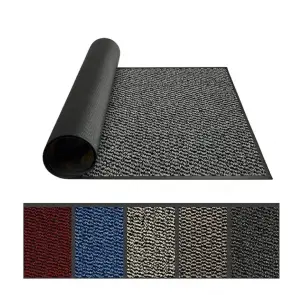 Hot Sales Classic Cut Pile Door Mat for Entrance Anti-slip Double-ribbed Floor Mat with Custom Logo Rubber Door Mat