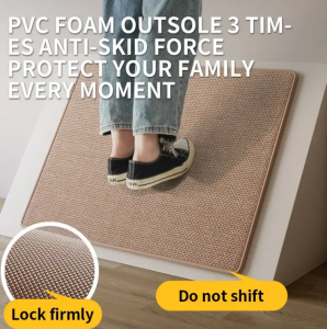 8mm Quick Dry Braided Standing Rug Bathroom Door Water Absorbent Anti-Fatigue Anti Slip Bath Mat