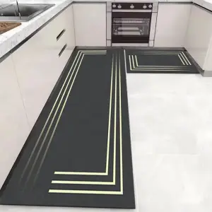 Factory Direct Sale Crystal Velvet Kitchen Floor Mat Bath Carpet Comfortable Safety Washable Absorbent Kitchen Mat Set
